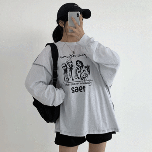 [유니크/힙스터]1962 오버핏 박시 긴팔 티셔츠(3color!)